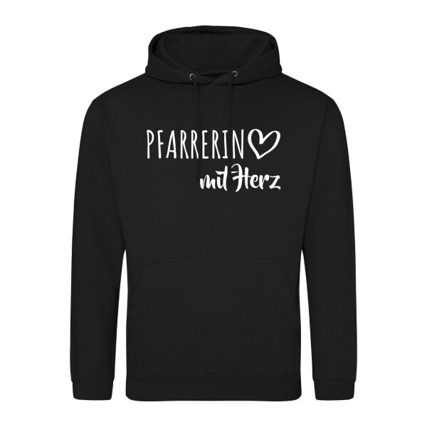 Unisex Hoodie Pfarrerin mit Herz Größe S-3XL