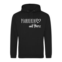 Unisex Hoodie Pfarrerin mit Herz Größe S-3XL