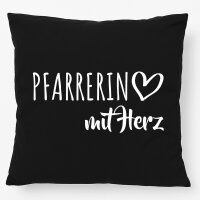 Kissen Pfarrerin mit Herz 40x40cm