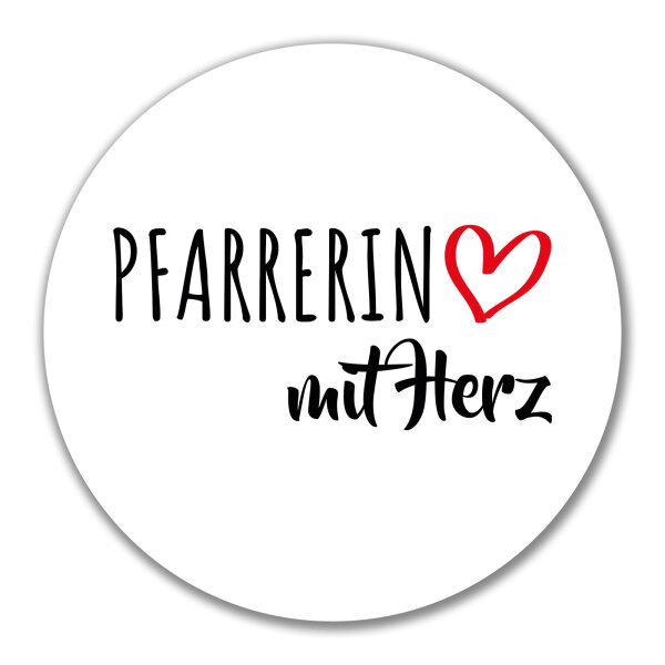 Aufkleber Pfarrerin mit Herz 10cm Sticker