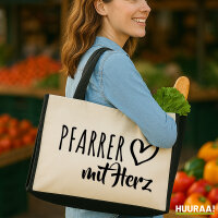 Jutetasche Pfarrer mit Herz 21 Liter Black