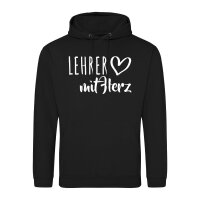 Unisex Hoodie Lehrer mit Herz Größe S-3XL
