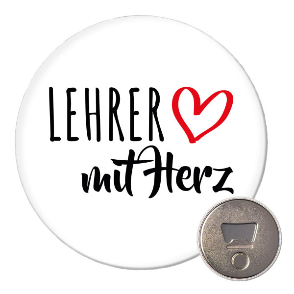 Magnet Lehrer mit Herz 59mm Kühlschrankmagnet Flaschenöffner