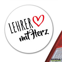 Aufkleber Lehrer mit Herz 10cm Sticker