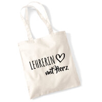 Jutebeutel Lehrerin mit Herz 10 Liter