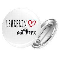 Button Lehrerin mit Herz