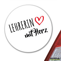 Aufkleber Lehrerin mit Herz 10cm Sticker