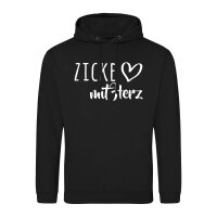 Unisex Hoodie Zicke mit Herz Größe S-3XL