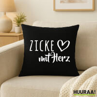 Kissen Zicke mit Herz 40x40cm