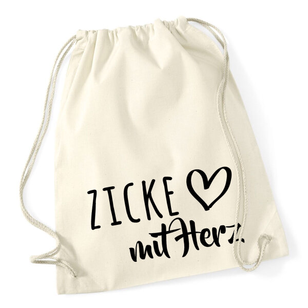 Turnbeutel Zicke mit Herz 12 Liter