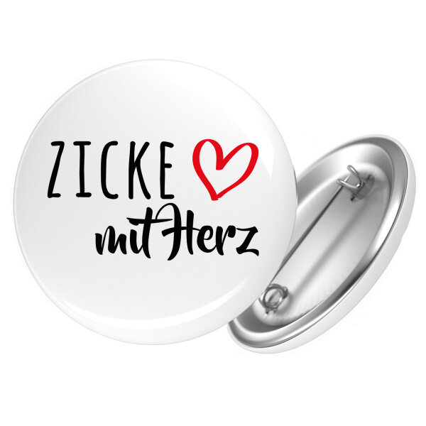 Button Zicke mit Herz