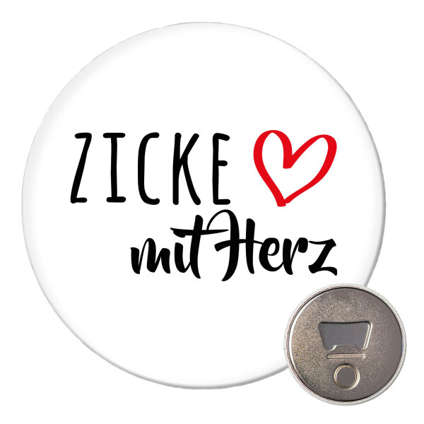 Magnet Zicke mit Herz 59mm Kühlschrankmagnet Flaschenöffner