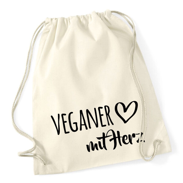 Turnbeutel Veganer mit Herz 12 Liter