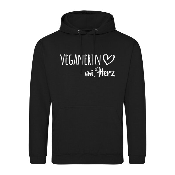 Unisex Hoodie Veganierin mit Herz Größe S-3XL