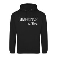 Unisex Hoodie Veganierin mit Herz Größe S-3XL
