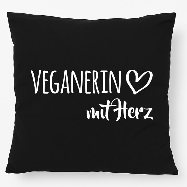 Kissen Veganierin mit Herz 40x40cm