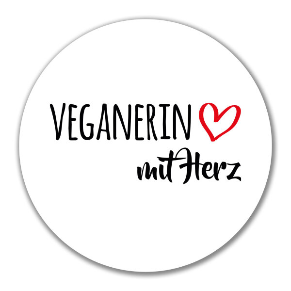 Aufkleber Veganierin mit Herz 10cm Sticker