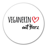 Aufkleber Veganierin mit Herz 10cm Sticker
