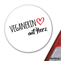 Aufkleber Veganierin mit Herz 10cm Sticker