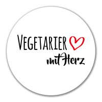 Aufkleber Vegetarier mit Herz 10cm Sticker