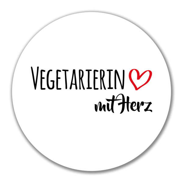 Aufkleber Vegetarierin mit Herz 10cm Sticker