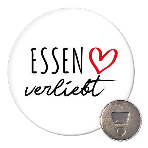 Magnet Essen verliebt 59mm Kühlschrankmagnet Flaschenöffner