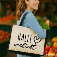 Jutetasche Halle verliebt 21 Liter Black