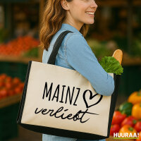 Jutetasche Mainz verliebt 21 Liter Black