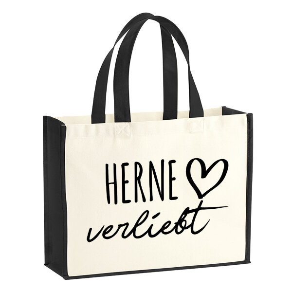 Jutetasche Herne verliebt 21 Liter Black