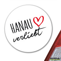 Aufkleber Hanau verliebt 10cm Sticker
