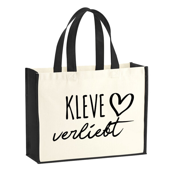 Jutetasche Kleve verliebt 21 Liter Black