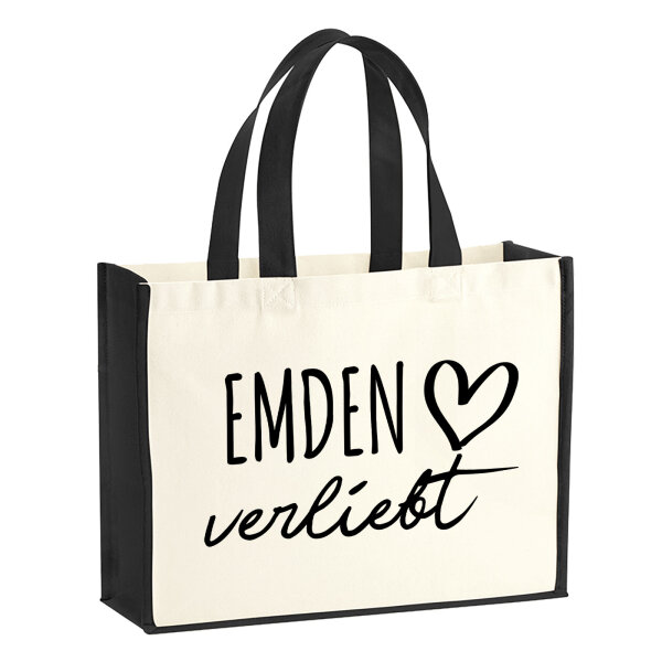 Jutetasche Emden verliebt 21 Liter Black