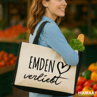 Jutetasche Emden verliebt 21 Liter Black