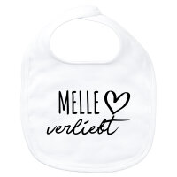 Baby Lätzchen Melle verliebt