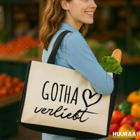 Jutetasche Gotha verliebt 21 Liter Black