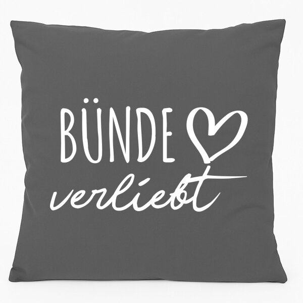 Sofakissen Bünde verliebt 40x40cm mit Füllung Steel Grey