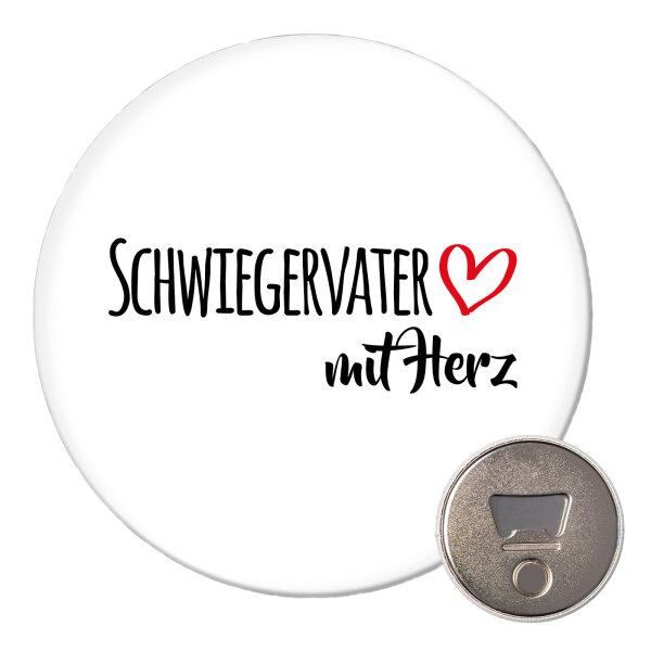 Magnet Schwiegervater mit Herz 59mm Kühlschrankmagnet Flaschenöffner