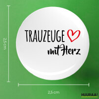 Button Trauzeuge mit Herz Größe 25mm