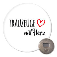 Magnet Trauzeuge mit Herz 59mm Kühlschrankmagnet...