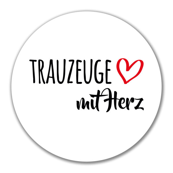 Aufkleber Trauzeuge mit Herz 10cm Sticker