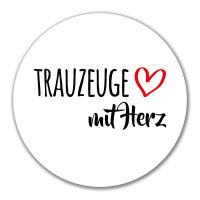Aufkleber Trauzeuge mit Herz 10cm Sticker