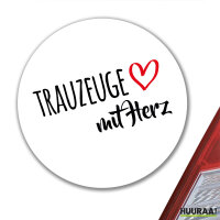 Aufkleber Trauzeuge mit Herz 10cm Sticker