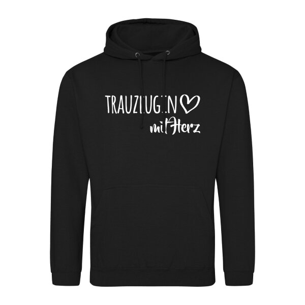 Unisex Hoodie Trauzeugin mit Herz Größe S-3XL