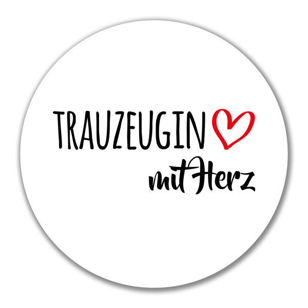 Aufkleber Trauzeugin mit Herz 10cm Sticker