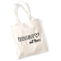 Jutebeutel Patentante mit Herz 10 Liter