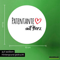 Aufkleber Patentante mit Herz 10cm Sticker