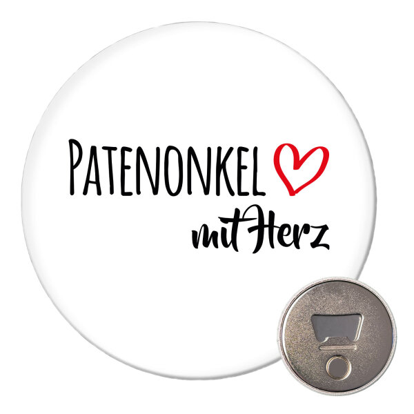 Magnet Patenonkel mit Herz 59mm Kühlschrankmagnet Flaschenöffner