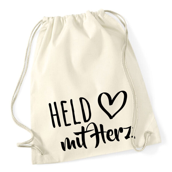 Turnbeutel Held mit Herz 12 Liter