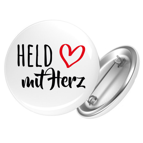 Button Held mit Herz