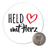 Magnet Held mit Herz 59mm Kühlschrankmagnet Flaschenöffner